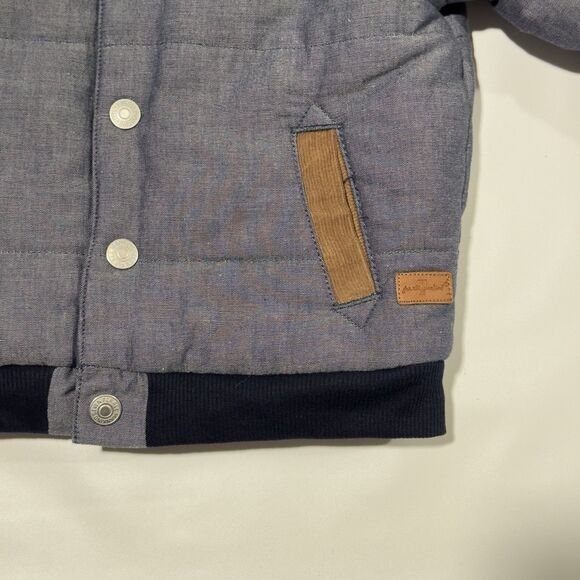7 For All Mankind Bomber Jacket With Sherpa Lining 18 Months Snap Buttons Blue - Picture 2 of 13